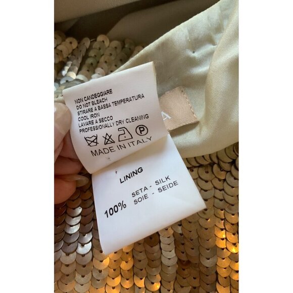 Luca Luca vintage couture Empire Line dress size 8  silk & sequined exceptional - Picture 13 of 14